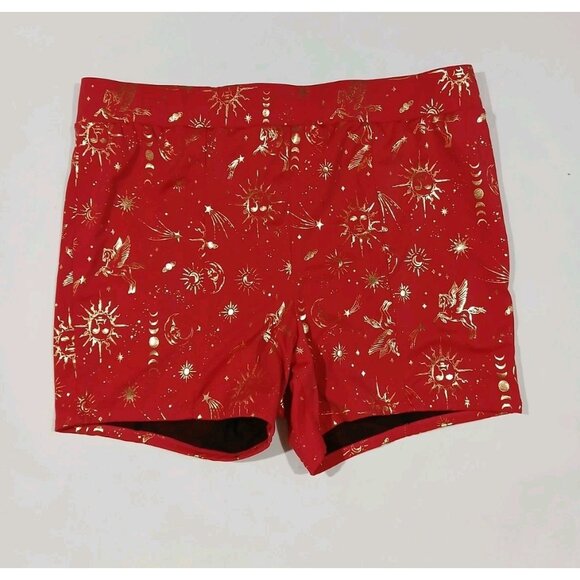Torrid Retro Chic Ultra High Rise 3.5 Inch Swim Shorts Size 2 2X Red Celestial - Picture 1 of 9